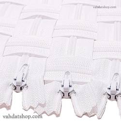 زیپ 20 سانت دنده 4 سفید 100 عددی