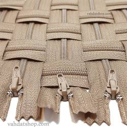 زیپ 20 سانت دنده 4 قهوه ای کد 563