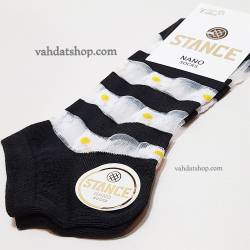 جوراب زنانه STANCE شیشه ای  سفید مشکی طرح 2