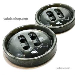 دکمه 2 سایز پالتویی چهارسوراخ کشیده سبز یشمی