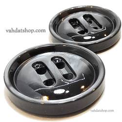 دکمه 2 سایز پالتویی چهارسوراخ کشیده طوسی