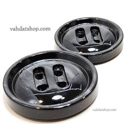 دکمه 2 سایز پالتویی چهارسوراخ کشیده دودی