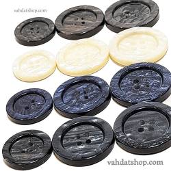 دکمه 3 سایز پالتویی چهارسوراخ لبه دار سری