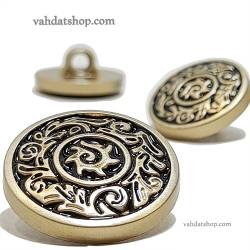 دکمه 2 سایز پایه دار طلایی مشکی طرح 2