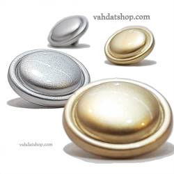 دکمه 2 سایز پایه دار طلایی نقره ای طرح لبه دار