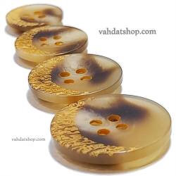 دکمه 4 سایز اسپرت صدف طرح چوب کرم