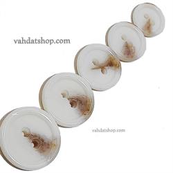 دکمه پالتویی 5 سایز سفید لبه دار