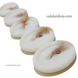 دکمه پالتویی 5 سایز سفید لبه دار