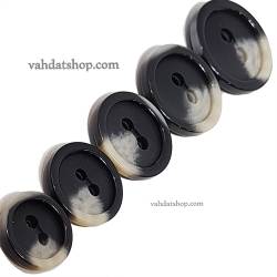 دکمه پالتویی 5 سایز مشکی کرم لبه دار