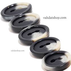 دکمه پالتویی 5 سایز مشکی کرم لبه دار