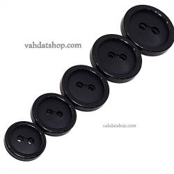 دکمه پالتویی 5 سایز مشکی لبه دار
