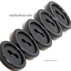 دکمه پالتویی 5 سایز مشکی لبه دار