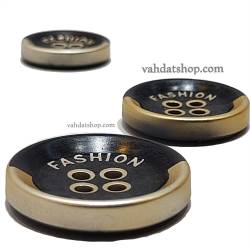 دکمه 3 سایز اسپرت مشکی چهار سوراخ FASHION نیمه طلایی