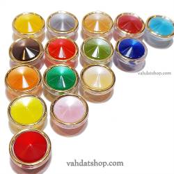 دکمه شومیزی طرح دور شیشه ای دور طلایی