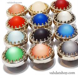 دکمه شومیزی طرح مات دور طلایی