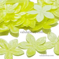 شکوفه پارچه ای ساتن لیمویی