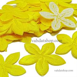 شکوفه پارچه ای ساتن زرد