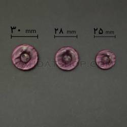 دکمه 3 سايز پالتويی گرد بنفش