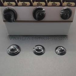 دکمه ویژه اسپرت 3 سایز مشکی ابر وبادی 