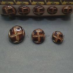 دکمه پایه دار طرح چرم قهوه ای براق