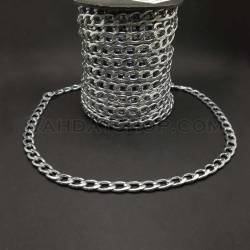 زنجير تزئينی نقره ای تخت متوسط
