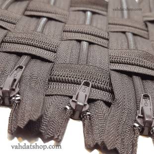 زیپ 20 سانت دنده 4 قهوه ای کد 088