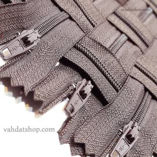 زیپ 20 سانت دنده 3 قهوه ای کد 141 بسته ای