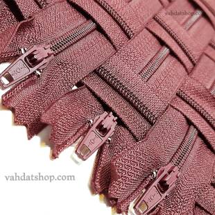 زیپ 20 سانت دنده 3 زرشکی کد 864