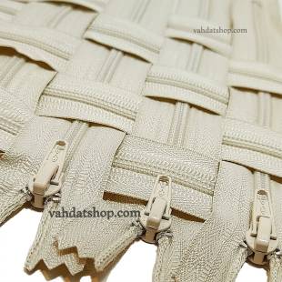 زیپ 20 سانت دنده 4 کرم کد 572 بسته ای