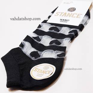 جوراب زنانه STANCE شیشه ای  سفید مشکی طرح 1