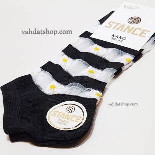 جوراب زنانه STANCE شیشه ای  سفید مشکی طرح 2