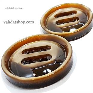 دکمه 2 سایز پالتویی چهارسوراخ کشیده شکلاتی