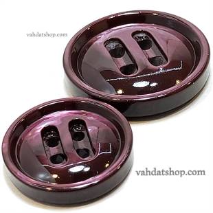 دکمه 2 سایز پالتویی چهارسوراخ کشیده زرشکی