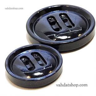 دکمه 2 سایز پالتویی چهارسوراخ کشیده سرمه ای