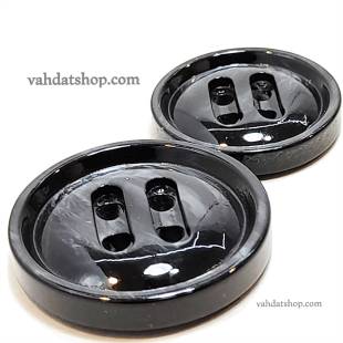 دکمه 2 سایز پالتویی چهارسوراخ کشیده دودی