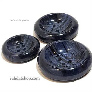 دکمه 3 سایز اسپورت چهارسوراخ گود سرمه ای