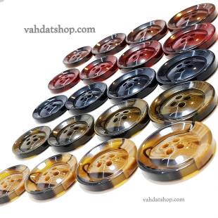 دکمه 4 سایز پالتویی چهارسوراخ برجسته سری