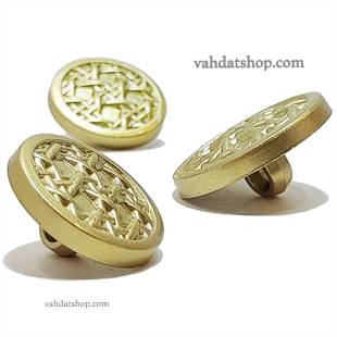 دکمه 2 سایز پایه دار طلایی مشبک