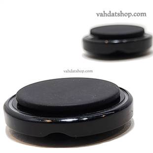 دکمه 2 سایز تونلی مخملی مشکی دور نقره ای