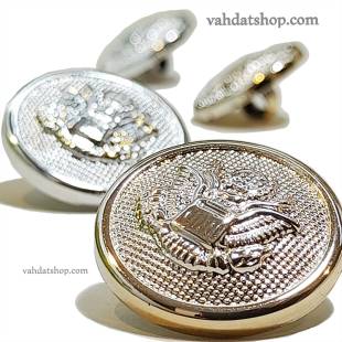 دکمه 2 سایز پایه دار طلایی نقره ای طرح 1