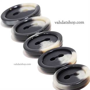 دکمه پالتویی 5 سایز مشکی کرم لبه دار