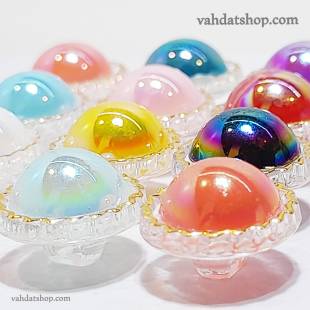 دکمه شومیزی طرح یو وی مرواریدی دور طلایی