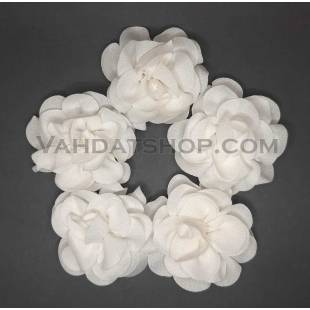 گل رز پارچه ای متوسط کرم شیری