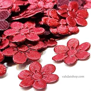 گل پارچه ای ساتن زرشکی