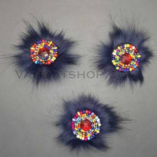 گل خزدار منجوق رنگی سرمه ای