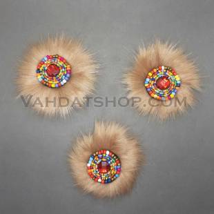 گل خزدار منجوق رنگی قهوه ای 